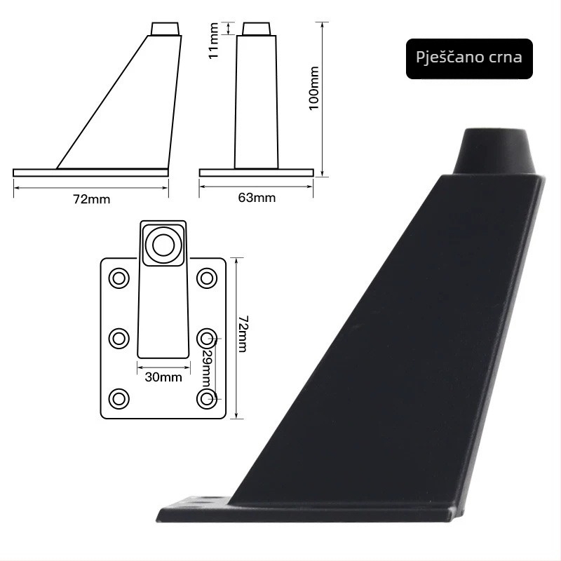 Aluminijske noge stola od aluminijske legure, prilagodljive nagnute noge za ormariće, garderobe i TV ormariće