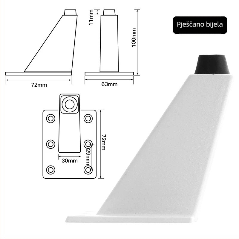 Aluminijske noge stola od aluminijske legure, prilagodljive nagnute noge za ormariće, garderobe i TV ormariće