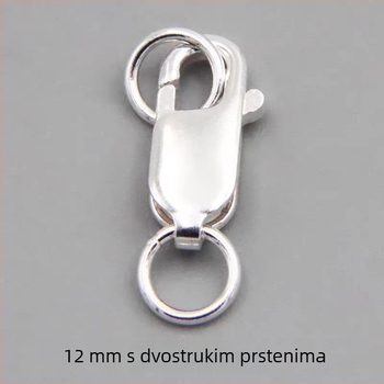 S925 srebro – četvrtasti zatvarač i spring lobster zatvarač za narukvice i ogrlice, DIY dodaci