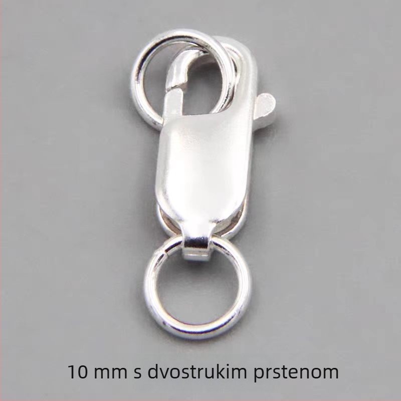 S925 srebro – četvrtasti zatvarač i spring lobster zatvarač za narukvice i ogrlice, DIY dodaci