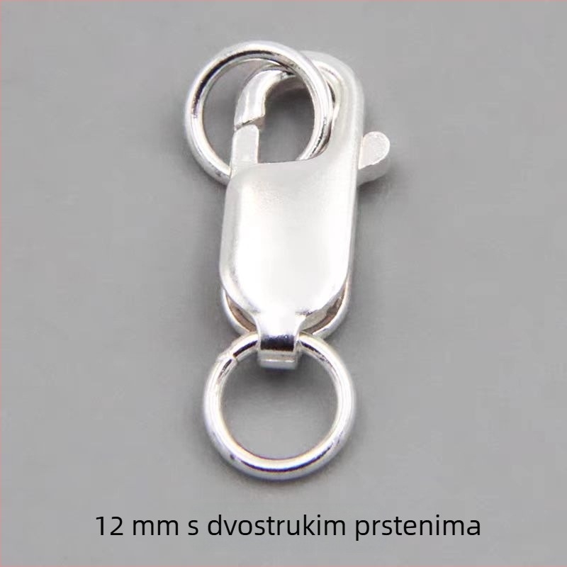 S925 srebro – četvrtasti zatvarač i spring lobster zatvarač za narukvice i ogrlice, DIY dodaci