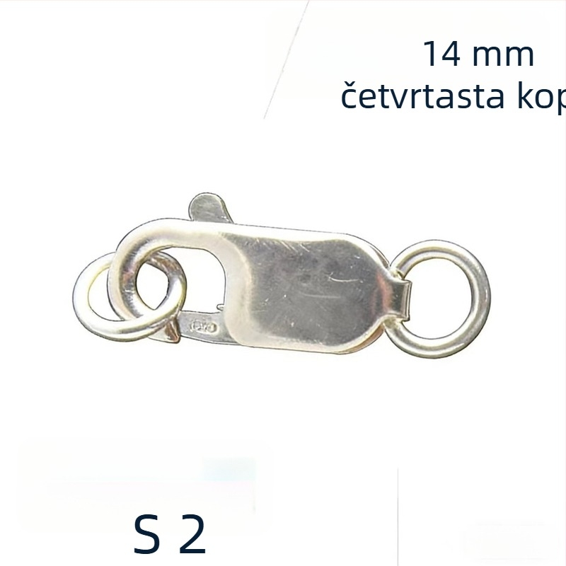 S925 srebro – četvrtasti zatvarač i spring lobster zatvarač za narukvice i ogrlice, DIY dodaci