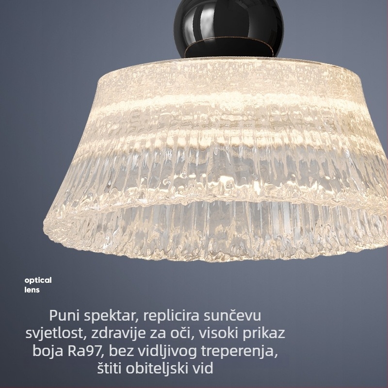 Tri-glavi talijanski minimalistički viseći luster s učinkom vodnih valova za otok, bar i spavaću sobu