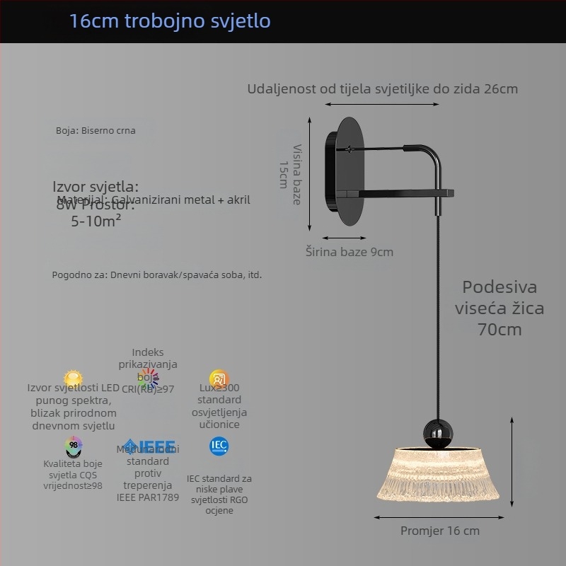 Tri-glavi talijanski minimalistički viseći luster s učinkom vodnih valova za otok, bar i spavaću sobu