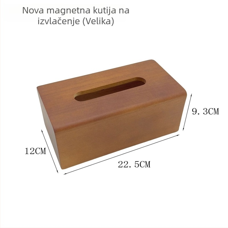 Masivna drvena kutija za maramice u boji orahovog drveta, stolna kutija za pohranu s logom za ured