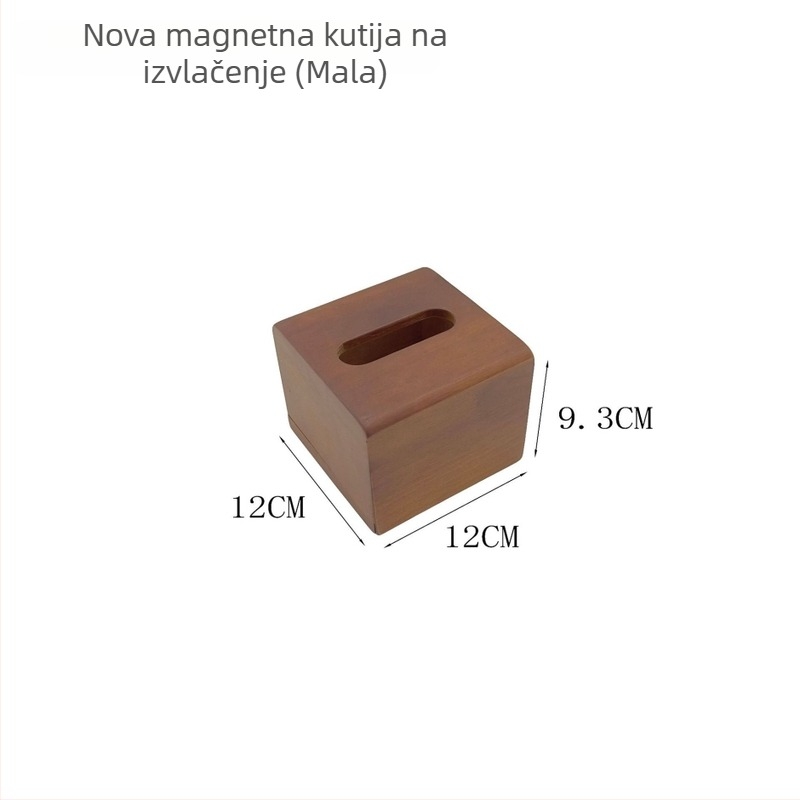 Masivna drvena kutija za maramice u boji orahovog drveta, stolna kutija za pohranu s logom za ured