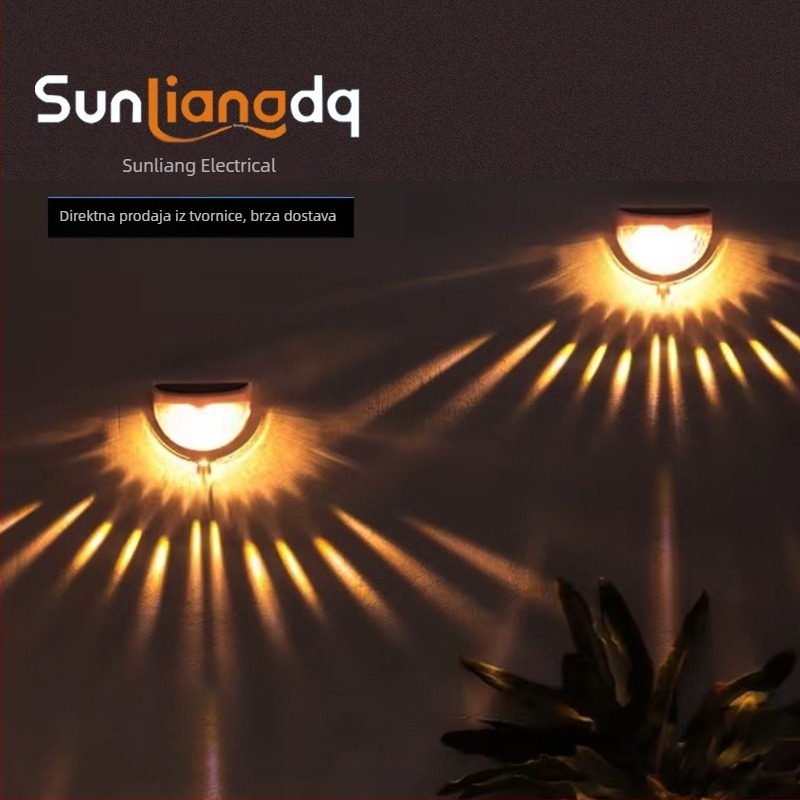 Solarna zidna LED svjetiljka za vanjsku upotrebu, vrt i dvorište, noćno svjetlo za stepenice, IP65 zaštita