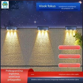 Nova vanjska vodootporna solarna zidna svjetiljka za dom, balkon i dvorište – atmosfersko dekorativno svjetlo za vile