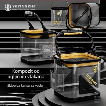 Prozirna posuda za vodu i ribu, prijenosna sklopiva kanta za ribu