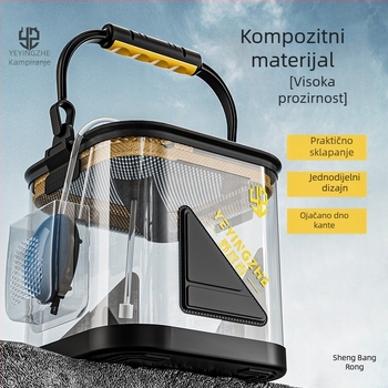 Prozirna posuda za vodu i ribu, prijenosna sklopiva kanta za ribu
