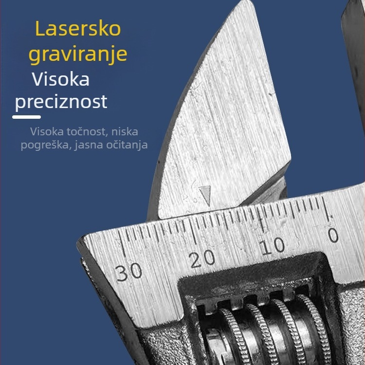 Prilagodljivi ključ – velika čeljust, kratka drška, višenamjenski