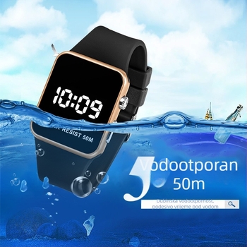 Unisex digitalni sat za učenike – minimalistički casual sportski stil, noćno svjetlo zaslona, vodootporan do 50m