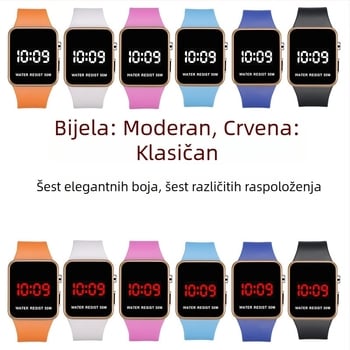 Unisex digitalni sat za učenike – minimalistički casual sportski stil, noćno svjetlo zaslona, vodootporan do 50m