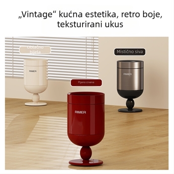 Visoki bezpoklopni kanta za smeće, cilindrična, od nehrđajućeg čelika, 12 L ili više, za kućnu upotrebu