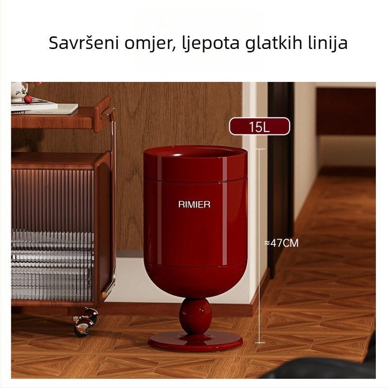 Visoki bezpoklopni kanta za smeće, cilindrična, od nehrđajućeg čelika, 12 L ili više, za kućnu upotrebu