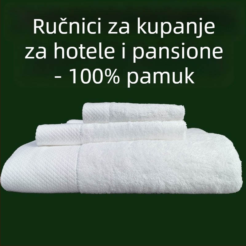Yao Lei Bijeli pamučni ručnici s satenskom uzorkom - ručnik za kupanje, ručnik za lice i ručnik za ruke za hotele i pansione