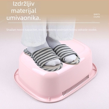 Jian'an plastična pravokutna zdjela za pranje lica, povrća i voća, s odvodom, za kućnu ili studentsku uporabu