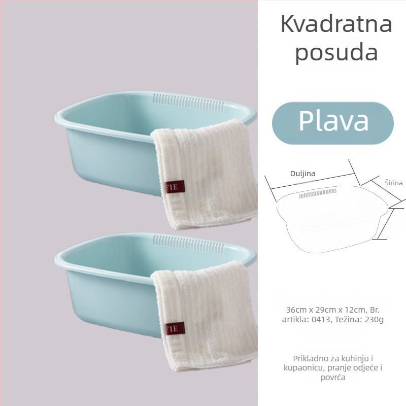 Jian'an plastična pravokutna zdjela za pranje lica, povrća i voća, s odvodom, za kućnu ili studentsku uporabu