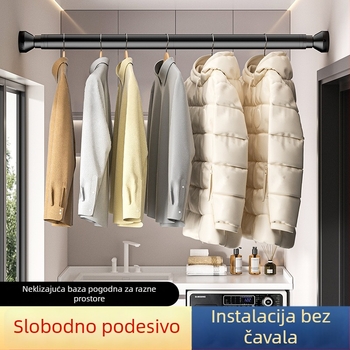 Telekopska šipka bez bušenja za balkon, podesiva za sušenje odjeće, pogodna za tuš zavjese, zavjese u spavaćoj sobi i vješanje odjeće u garderobi