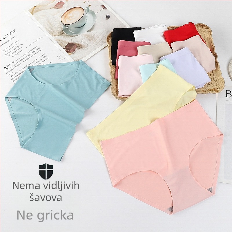 Bezšivne ženske gaćice od Ice Silk, jednofarbne, prozračne i brzo sušeće, ljetne tanke šorc hlače sa srednjim pojasom