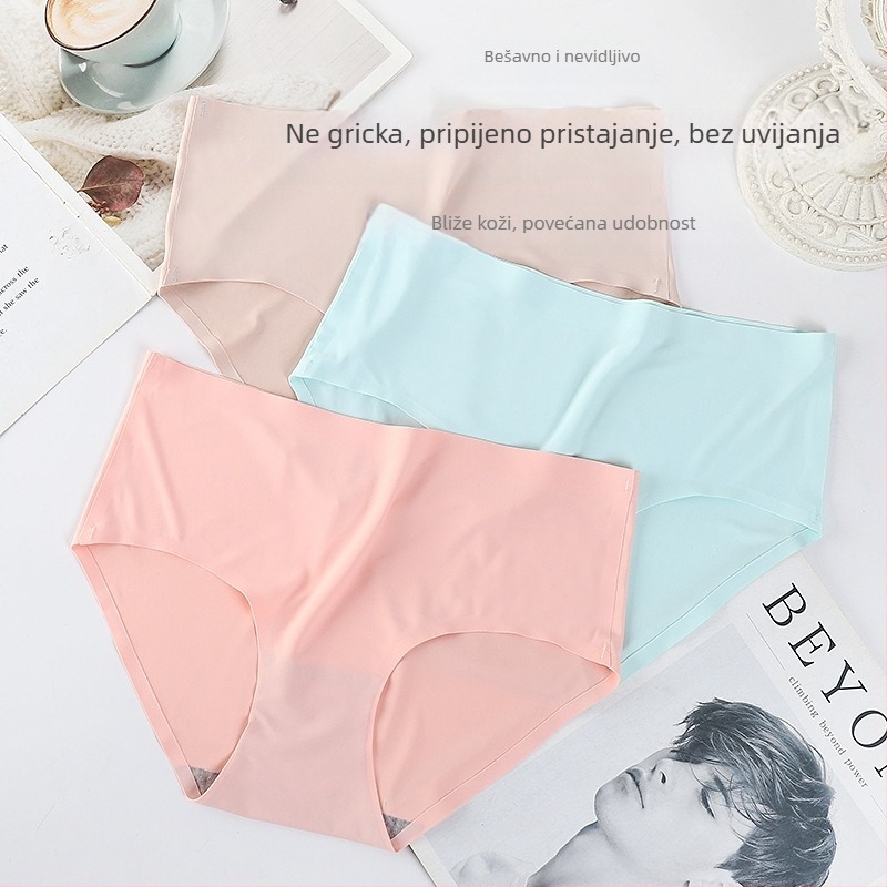 Bezšivne ženske gaćice od Ice Silk, jednofarbne, prozračne i brzo sušeće, ljetne tanke šorc hlače sa srednjim pojasom