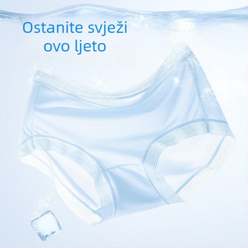 Ženske gaćice s srednjim porastom, pletene, 5A svila od dudovine, antibakterijska podstava, jedne boje, prozračne