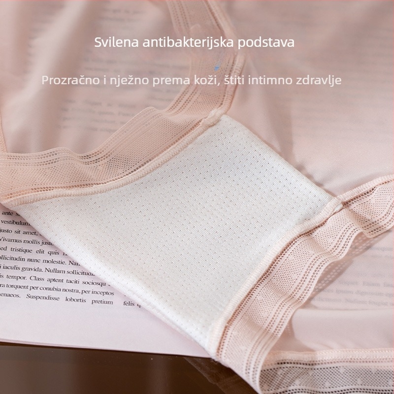 Ženske gaćice s srednjim porastom, pletene, 5A svila od dudovine, antibakterijska podstava, jedne boje, prozračne