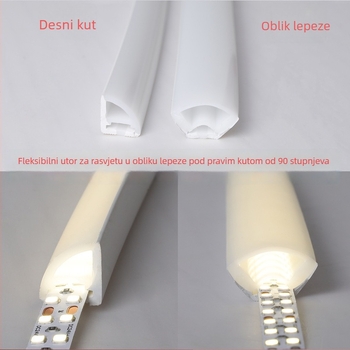 Silikonska LED traka, pravokutnog fan-oblika, za unutarnju i vanjsku uporabu, niska napetost, vodootporna, fleksibilna linijska rasvjeta