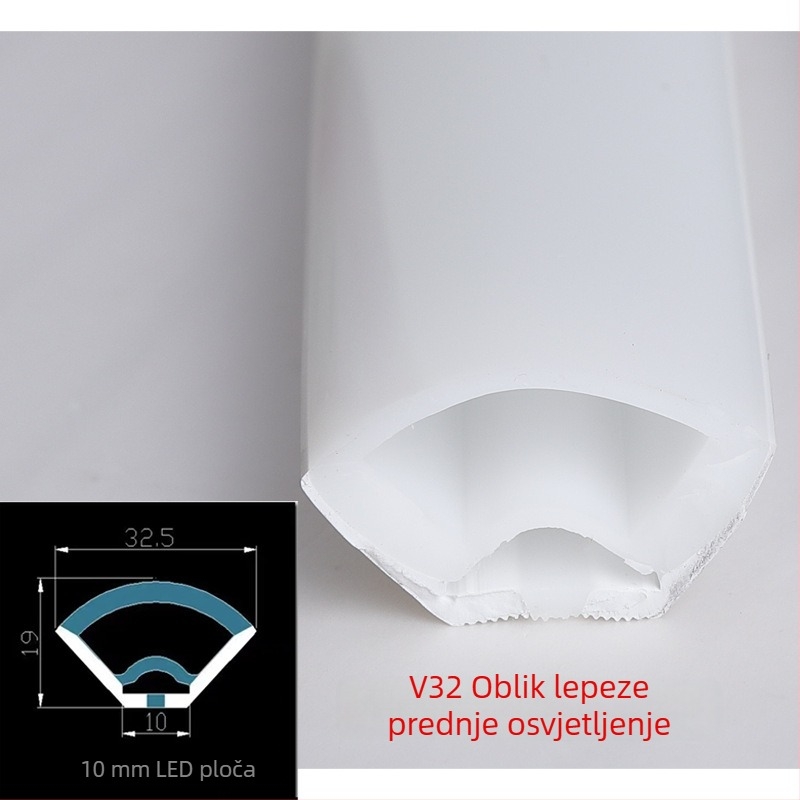 Silikonska LED traka, pravokutnog fan-oblika, za unutarnju i vanjsku uporabu, niska napetost, vodootporna, fleksibilna linijska rasvjeta