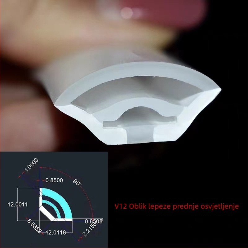Silikonska LED traka, pravokutnog fan-oblika, za unutarnju i vanjsku uporabu, niska napetost, vodootporna, fleksibilna linijska rasvjeta