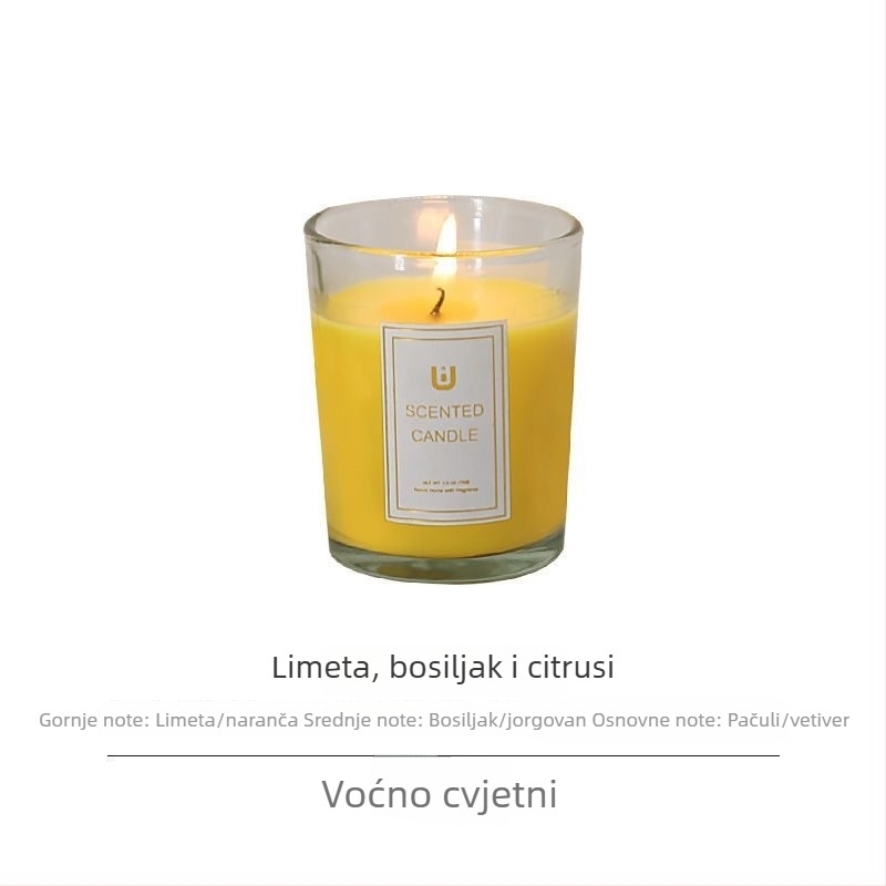 Bezdymna aromatična svijeća u staklenu čašu, sojin vosak, dugotrajni miris za kućnu upotrebu, poklon za rođendan