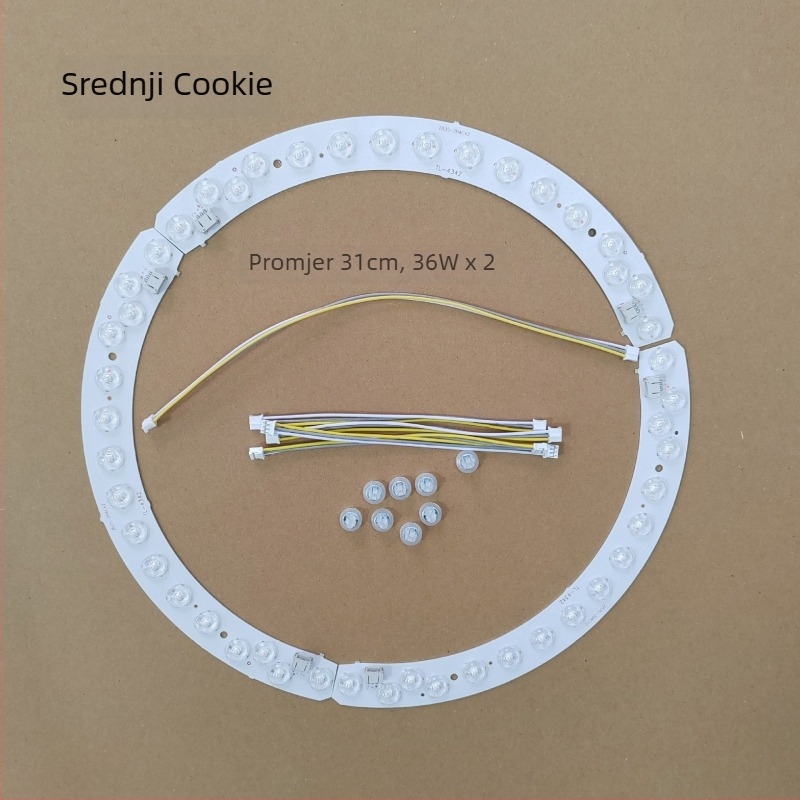 Cookie stropna svjetiljka s zakrivljenim LED trakama i lećom, trobojno podešavanje osvjetljenja, veličine 31 cm i 37 cm