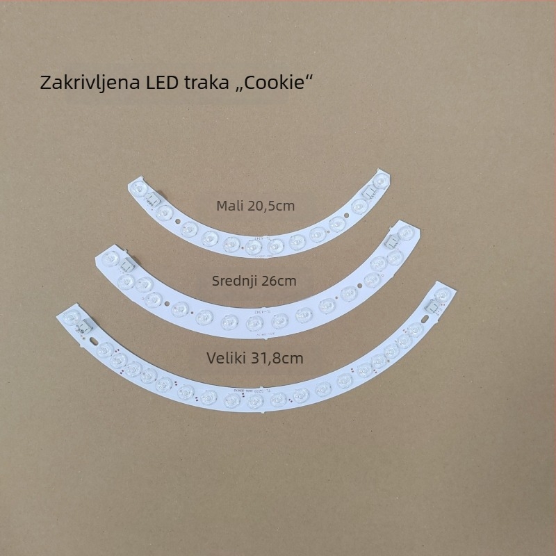 Cookie stropna svjetiljka s zakrivljenim LED trakama i lećom, trobojno podešavanje osvjetljenja, veličine 31 cm i 37 cm