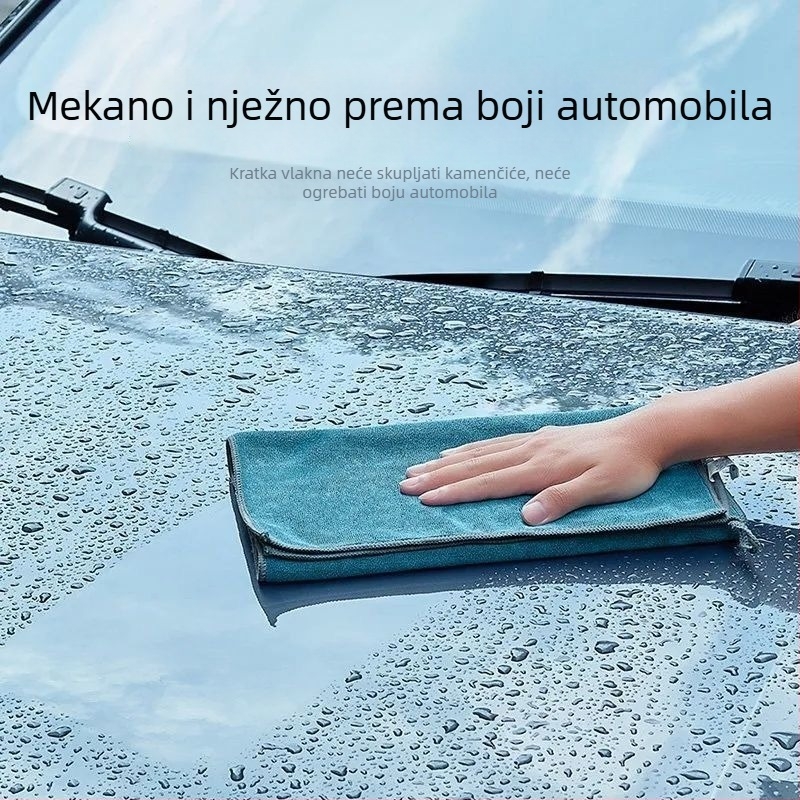 Ultra fina mikrovlakna, povećana debljina, premium krpa za pranje automobila, upija, za čišćenje unutrašnjosti, bez dlačica, s logom