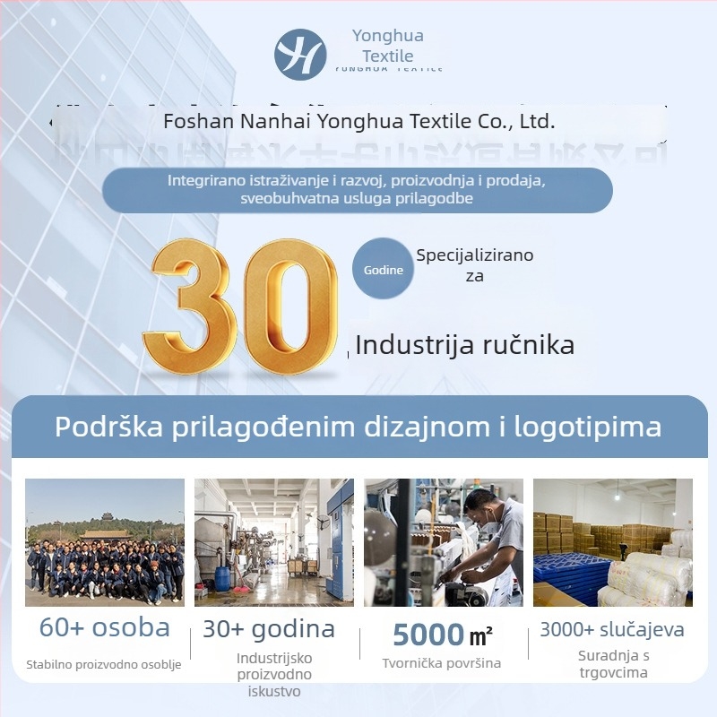 Kućni debeli ručnik od pamuka sa jacquard uzorkom, fitness ručnik s mogućnošću loga