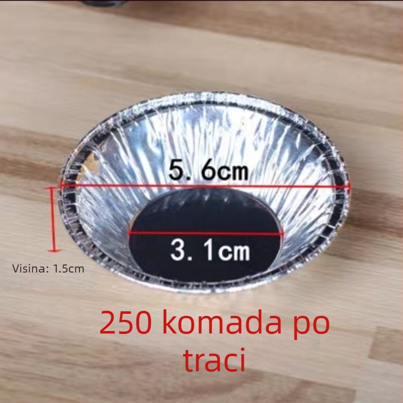 Jednokratna posuda za pečenje od aluminijske folije, ovalni pladanj za portugalske kremaste tartove i muffine