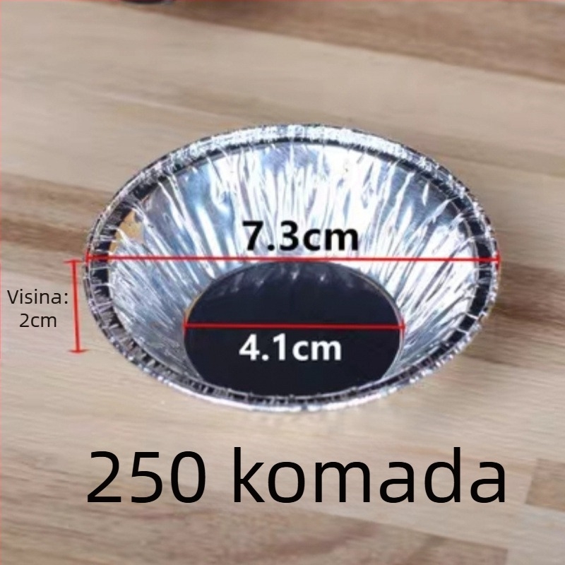 Jednokratna posuda za pečenje od aluminijske folije, ovalni pladanj za portugalske kremaste tartove i muffine