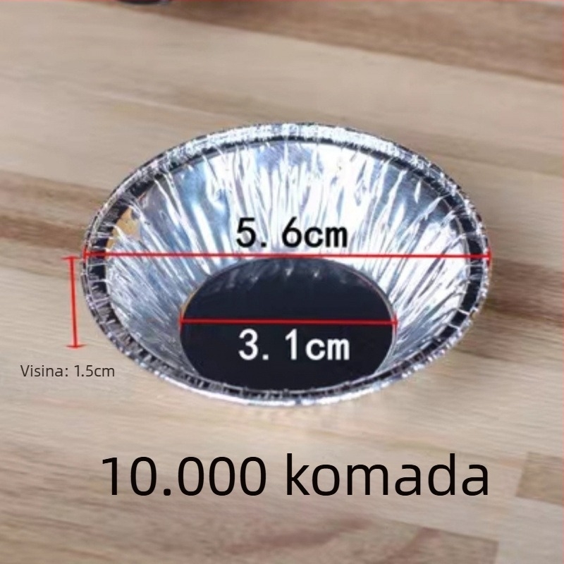 Jednokratna posuda za pečenje od aluminijske folije, ovalni pladanj za portugalske kremaste tartove i muffine