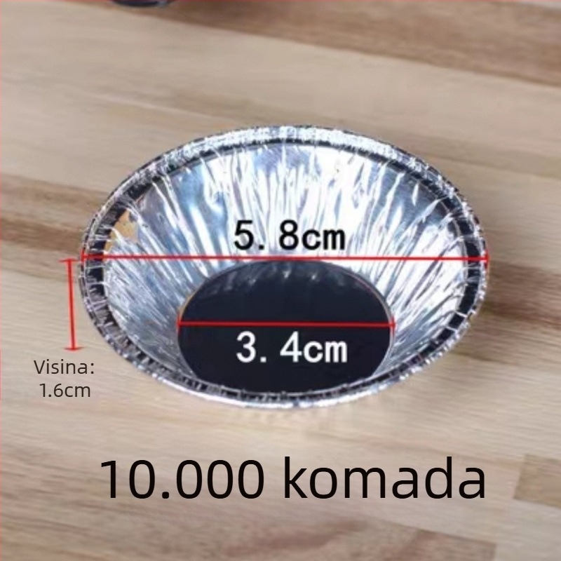 Jednokratna posuda za pečenje od aluminijske folije, ovalni pladanj za portugalske kremaste tartove i muffine