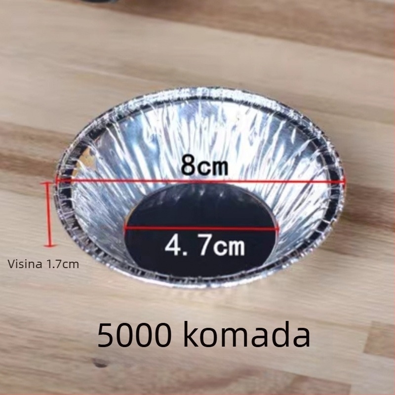 Jednokratna posuda za pečenje od aluminijske folije, ovalni pladanj za portugalske kremaste tartove i muffine