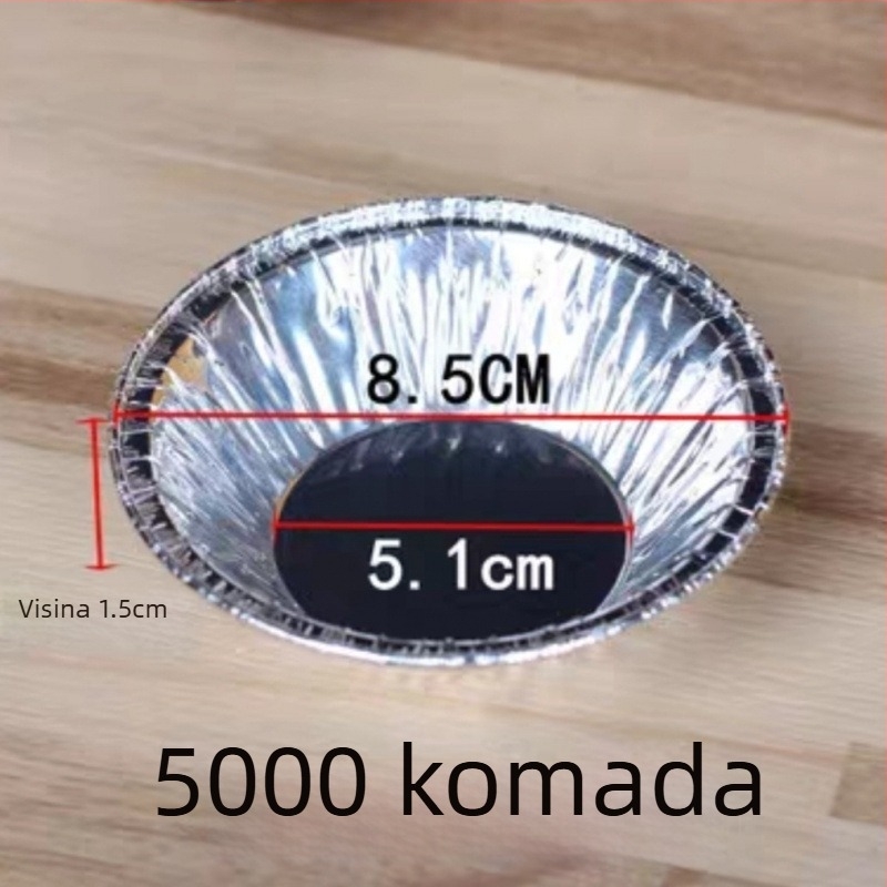 Jednokratna posuda za pečenje od aluminijske folije, ovalni pladanj za portugalske kremaste tartove i muffine