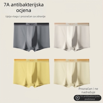 7A antibakterijske muške bokserice, Ice Silk i čisti pamuk, prozračne, bez šavova, za tinejdžere