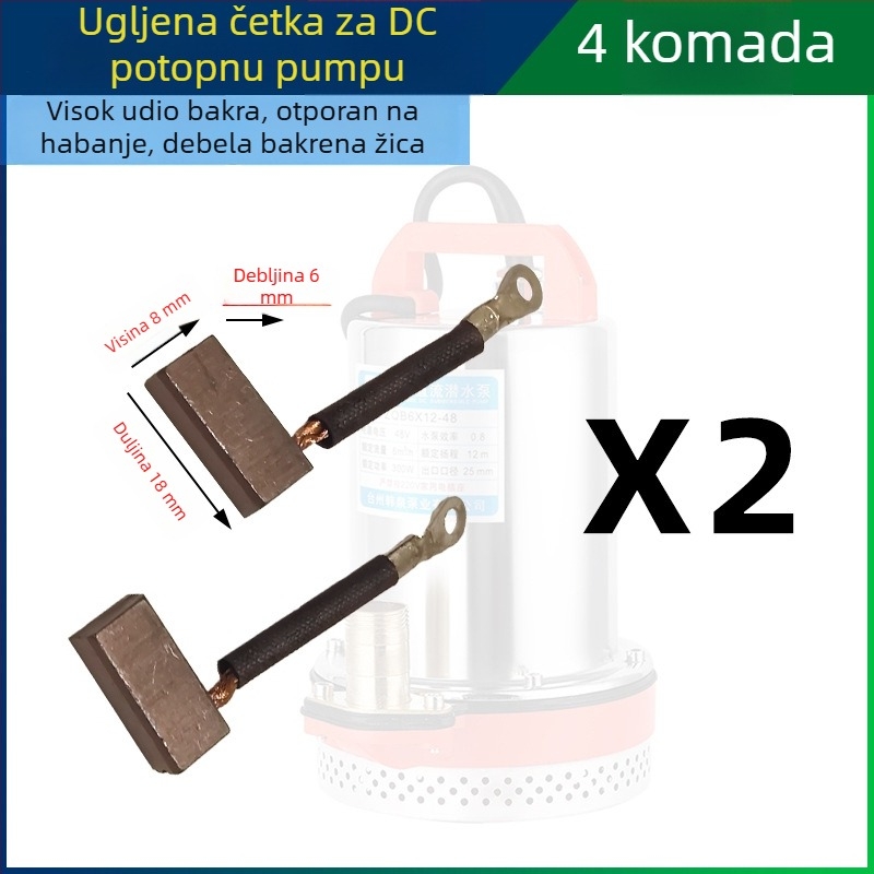 DC potopna pumpa s držačem grafitne četkice visoko-karbonske, 12V–72V, cijeli set motornih dodataka, univerzalna grafitna četkica