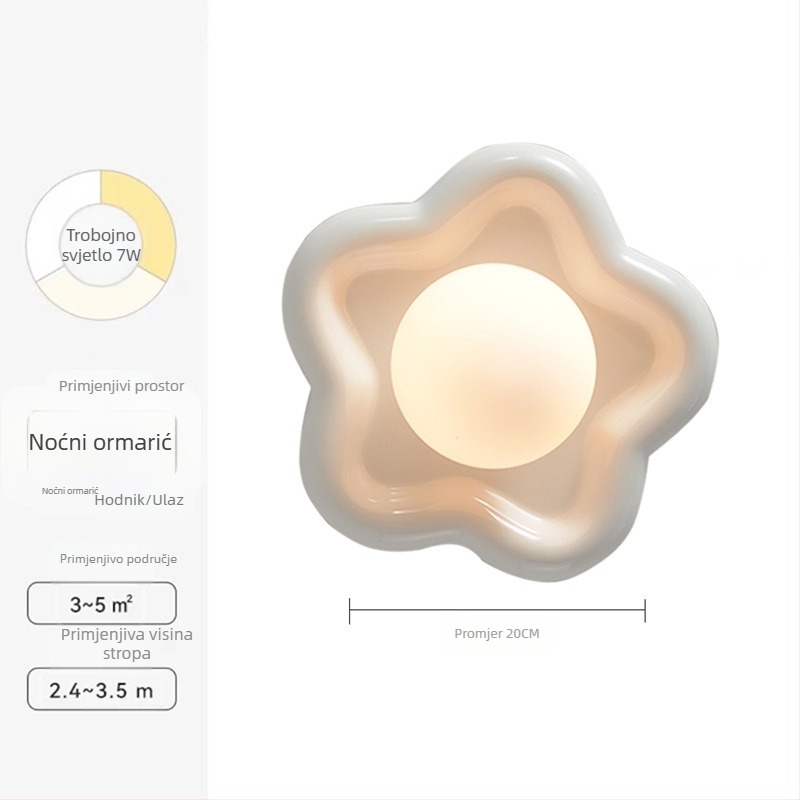 Kremasta keramička zidna lampa, moderni minimalistički stil, za spavaću sobu, hodnik i balkon