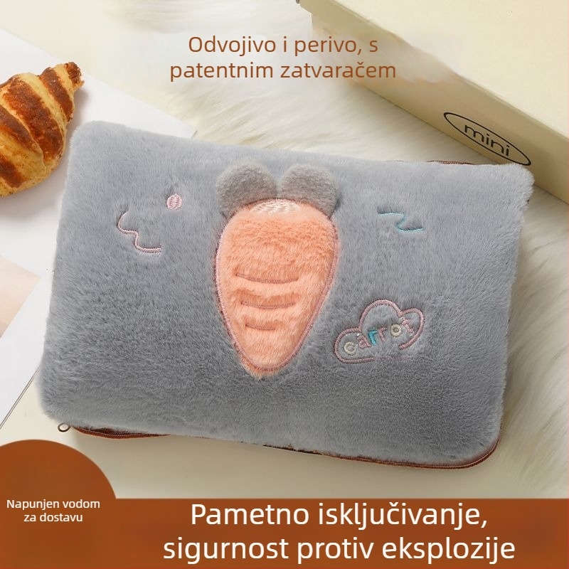 Električni grijač za ruke s uklonjivom i perivom vrećom toplom vodom te zaštitom od eksplozije