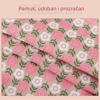 Ženska pregača s dugim rukavima i ovratnikom u stilu lutke, s dva džepa, pamuk kuhinjska pregača