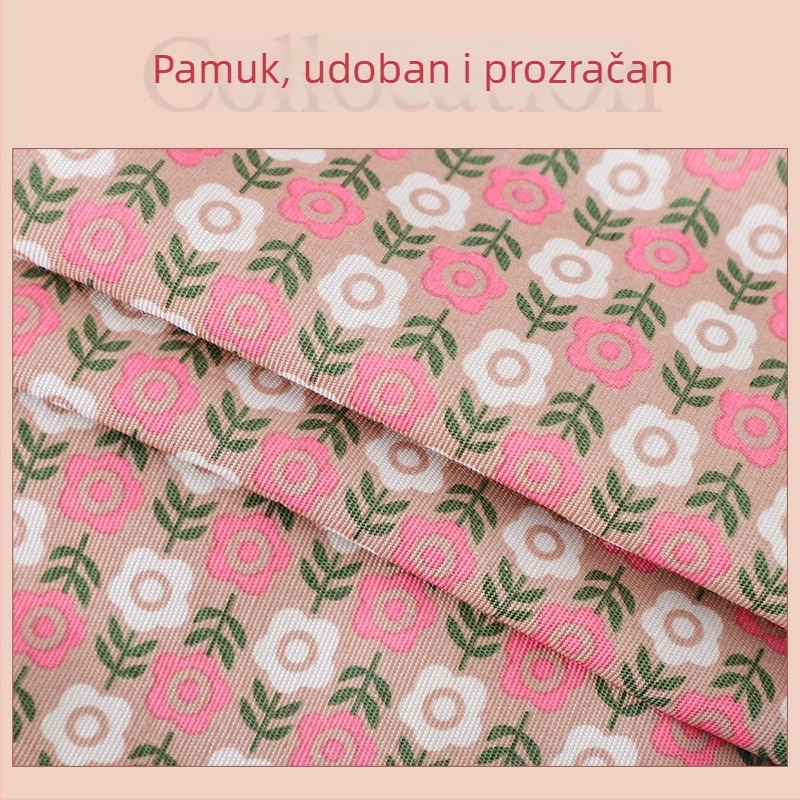 Ženska pregača s dugim rukavima i ovratnikom u stilu lutke, s dva džepa, pamuk kuhinjska pregača