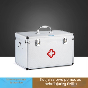 Aluminijska kutija za prvu pomoć s više pretinaca, prenosivo medicinsko skladište