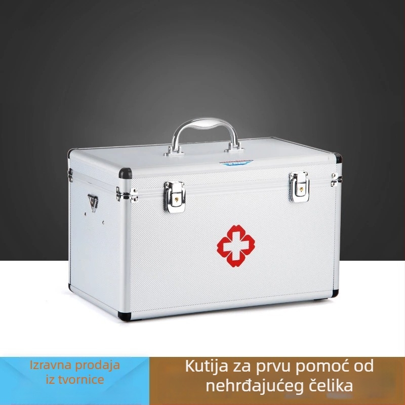Aluminijska kutija za prvu pomoć s više pretinaca, prenosivo medicinsko skladište