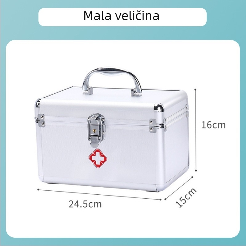 Aluminijska kutija za prvu pomoć s više pretinaca, prenosivo medicinsko skladište